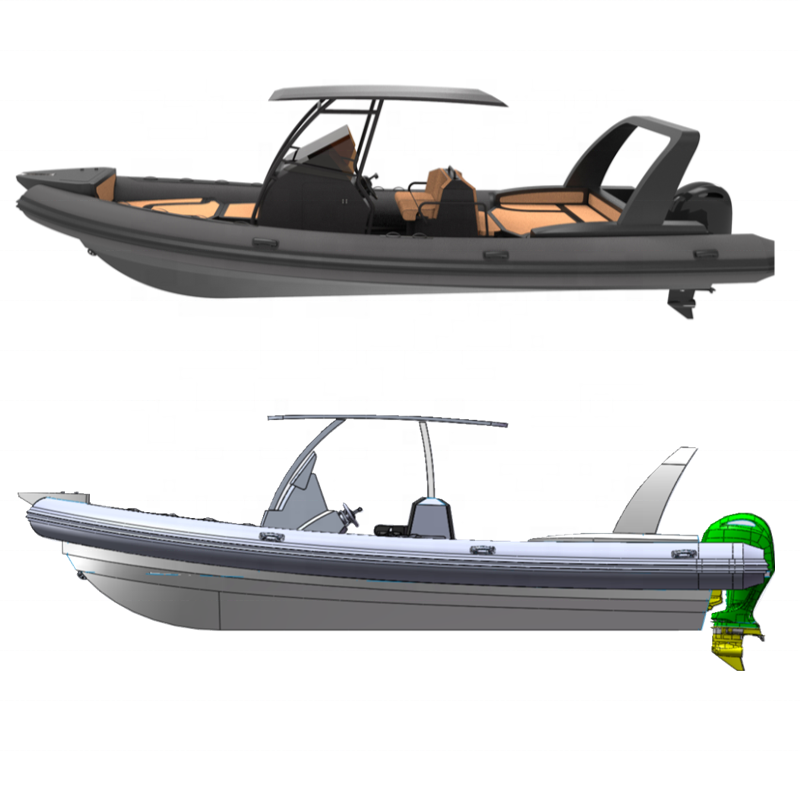 28ft Rhib860 Deep V Aluminum Hull Hypalon/PVC Outboard Engine Sport Yacht CE Certified Fishing Boat